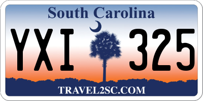 SC license plate YXI325