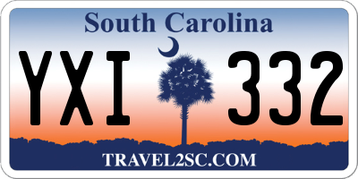 SC license plate YXI332
