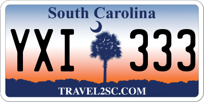 SC license plate YXI333