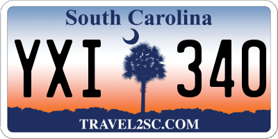 SC license plate YXI340