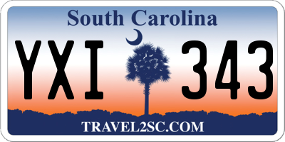 SC license plate YXI343