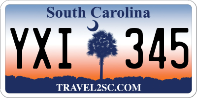 SC license plate YXI345