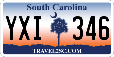 SC license plate YXI346