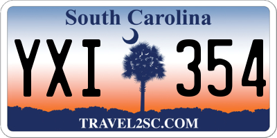 SC license plate YXI354