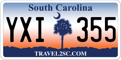 SC license plate YXI355