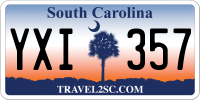 SC license plate YXI357