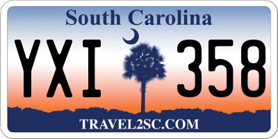 SC license plate YXI358