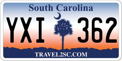 SC license plate YXI362