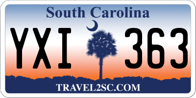 SC license plate YXI363