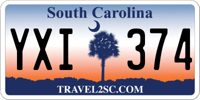 SC license plate YXI374