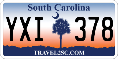 SC license plate YXI378