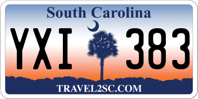 SC license plate YXI383