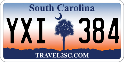 SC license plate YXI384