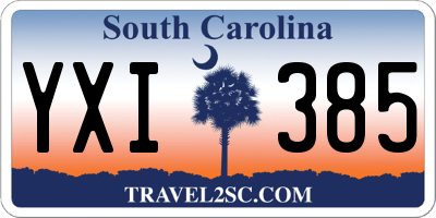 SC license plate YXI385