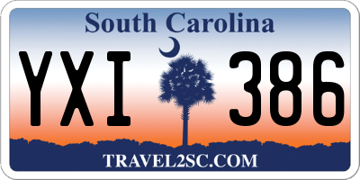 SC license plate YXI386