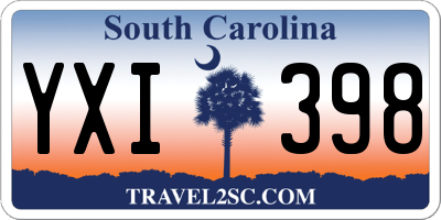 SC license plate YXI398