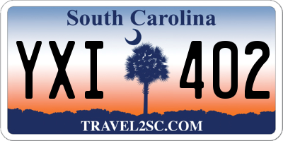 SC license plate YXI402
