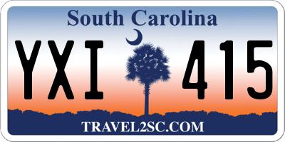 SC license plate YXI415