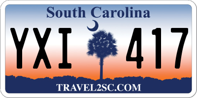 SC license plate YXI417