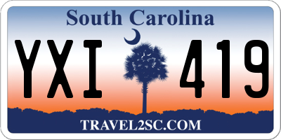 SC license plate YXI419