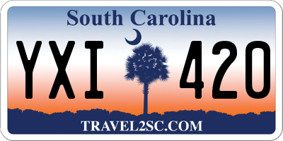 SC license plate YXI420