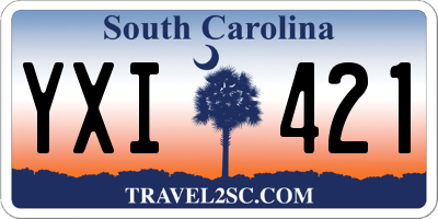 SC license plate YXI421