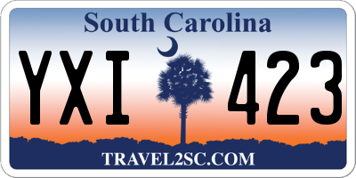 SC license plate YXI423