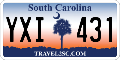 SC license plate YXI431