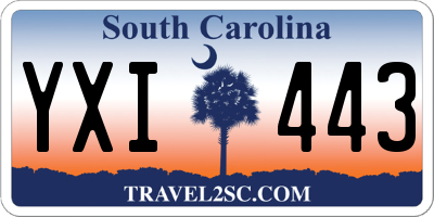 SC license plate YXI443