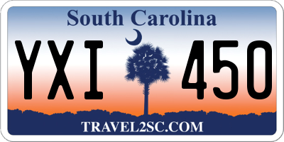 SC license plate YXI450