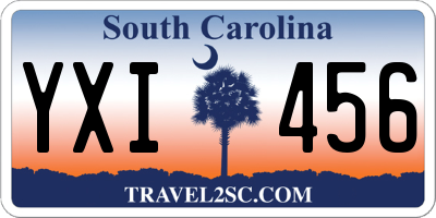 SC license plate YXI456