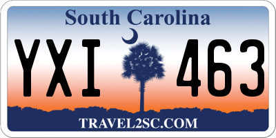 SC license plate YXI463