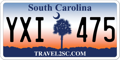 SC license plate YXI475