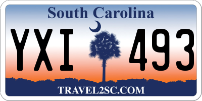 SC license plate YXI493
