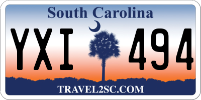 SC license plate YXI494