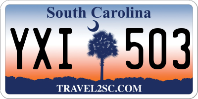 SC license plate YXI503