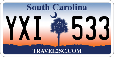 SC license plate YXI533