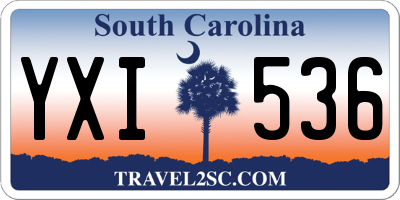 SC license plate YXI536