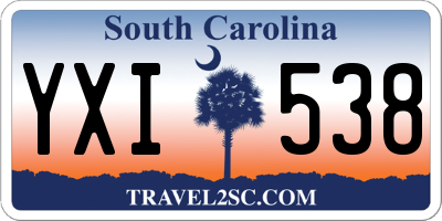 SC license plate YXI538