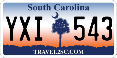 SC license plate YXI543