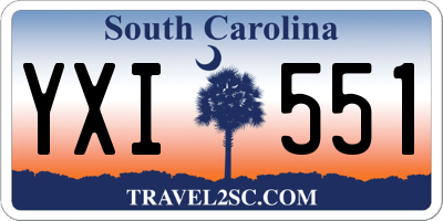 SC license plate YXI551