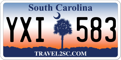 SC license plate YXI583