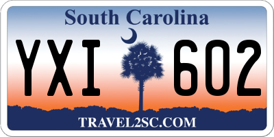 SC license plate YXI602