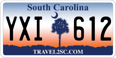 SC license plate YXI612