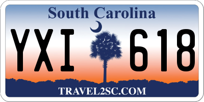 SC license plate YXI618