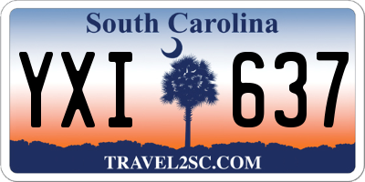SC license plate YXI637