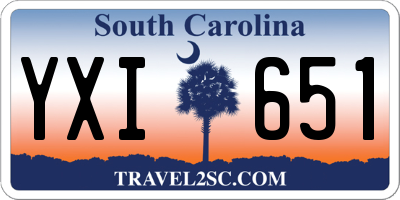 SC license plate YXI651
