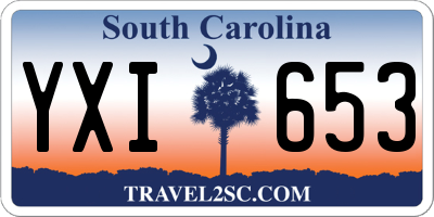 SC license plate YXI653
