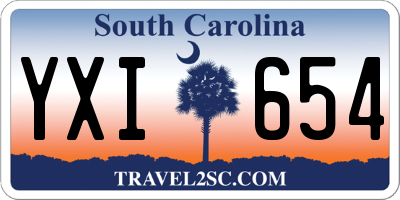 SC license plate YXI654