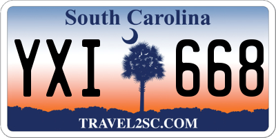 SC license plate YXI668